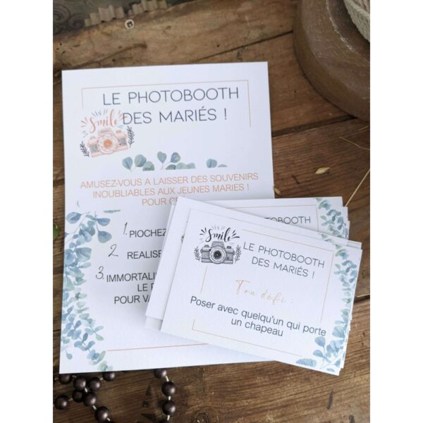 Jeu défi photobooth (cartes) non loué à l'achat