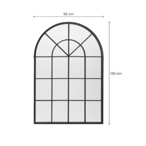 miroir fenetre arche en metal noir 92x135 1000 4 28 104537 9